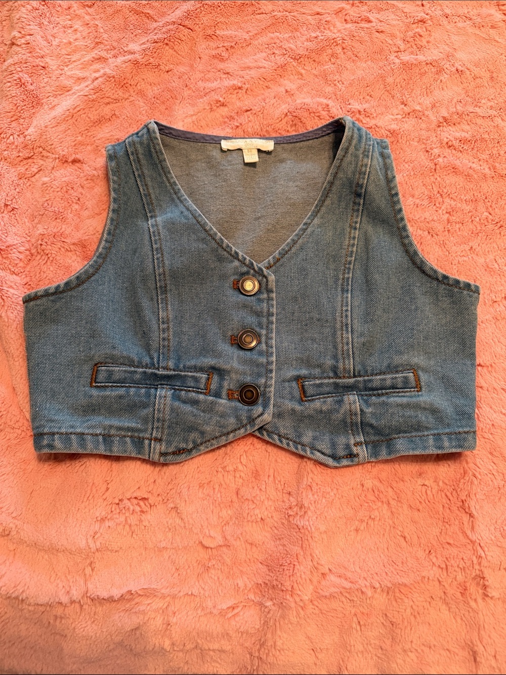 Chelsea & Violet Girls Blue Denim Vest